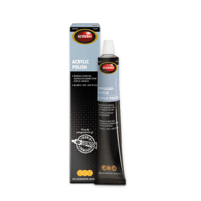 AUTOSOL® Acrylic Polish bottle with packaging for car scratch removal.